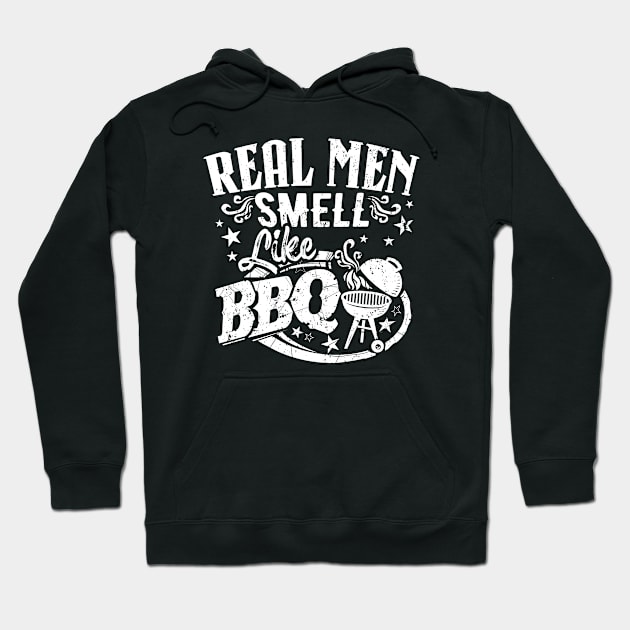 Funny BBQ Grilling Real Men Smell Like Barbecue Hoodie by Graphic Duster